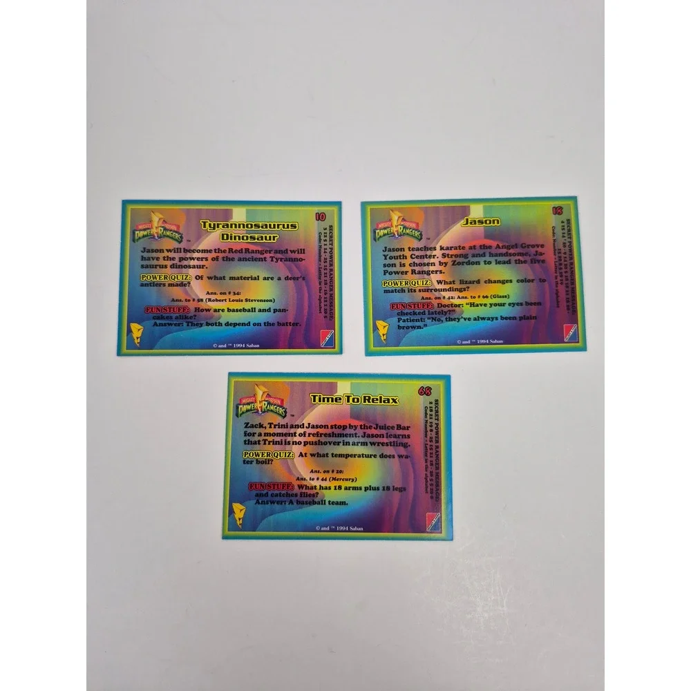 1994 Mighty Morphin Power Rangers Trading Cards Jason Red Ranger  Collect-A-Card